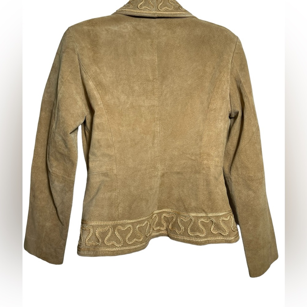 Bamboo Traders size Small 100% leather beige brown embroidered jacket‎ - Picture 7 of 8